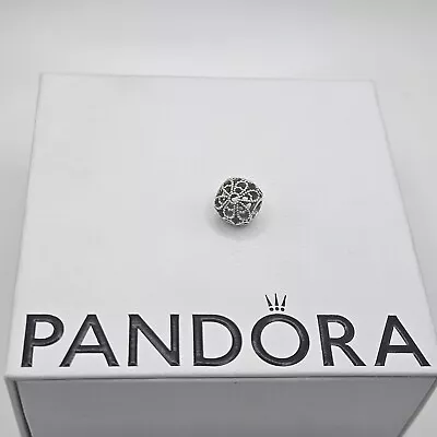 Genuine Pandora Beaded Openwork Flower Charm ALE 925 #791282 • £12.50