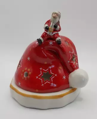 Vintage VILLEROY & BOCH  SANTA TEA LIGHT Candle Holder Christmas NOEL • $28.50