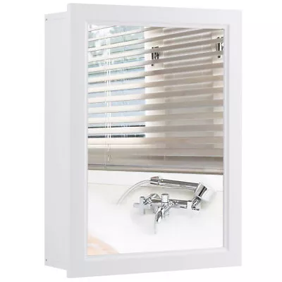 Giantex Bathroom Cabinet Wall Mounted Mirror Medicine Storage Cabinet White/Grey • $59.95