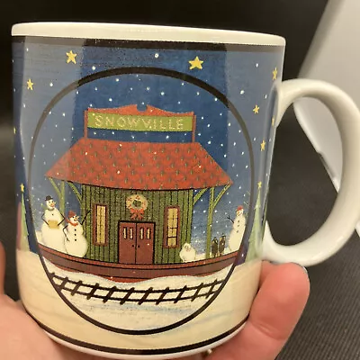 Warren Kimble Home For The Holidays Snowman Sakura Oneida Mug Snowville Coffee • $4.89