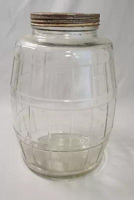 Vintage Carnation Malted Milk Duraglass Large Glass Barrel Jug Illinois Glass • $39.95