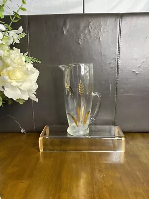 Tall Martini Pitcher Golden Wheat/Stalk Glass Tall Cocktail Pitcher Carafe  9’’ • $19.99