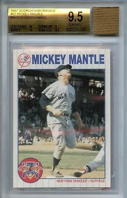 Mickey Mantle 1997 Scoreboard #62 GGUM W/ Worn Pants 🔥BGS 9.5 GEM MINT Yankees • $500