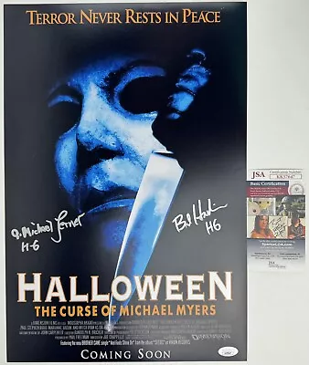 BRAD HARDIN & A MICHAEL LERNER Signed 12x18 Poster HALLOWEEN 6 Michael Myers JSA • $149.99