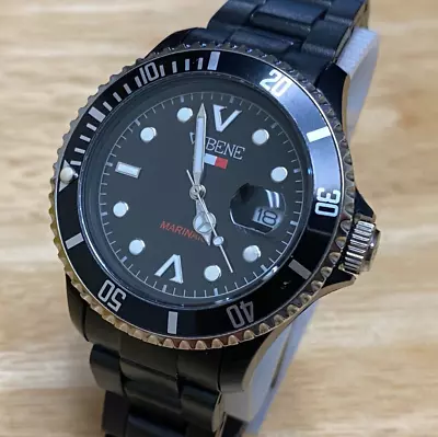$26.99 • Buy VABENE Marinaio Mens 50m Rotating Bezel Black Plastic Analog Quartz Watch~Date