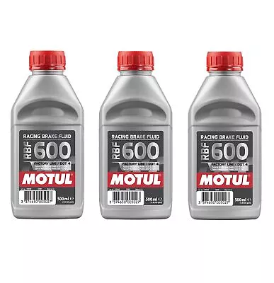 Motul Set Of 3 Brake Fluids 100% Synthetic DOT 4 RBF 600 - 1.5L 100949 • $56.96