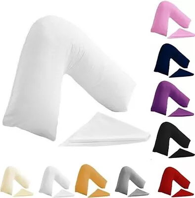 V Shaped Poly Cotton Pillow Case Orthopedic Pregnancy Back & Neck Support Cover • £5.71