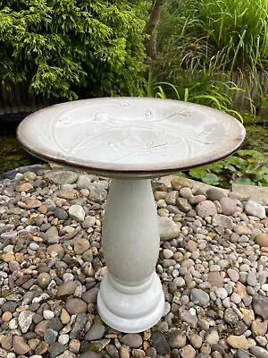 £69.99 • Buy Ceramic Bird Bath Pedestal Garden Ornament Water Feature Outdoor Freestanding