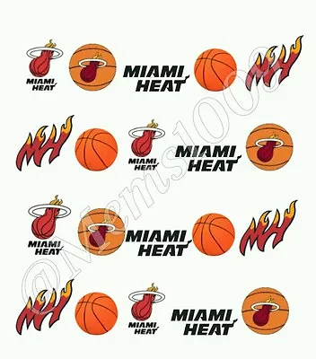 NBA - Miami Heat Nail Decal - Water Decals Miami Heat Nail Art • $2.99