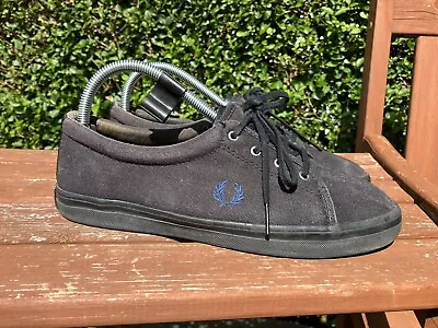 Black Fred Perry Trainers Shoes Size 6 Walking Running Gym Football  • £7