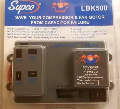 Supco LINEBACKER LBK500. 1-5 Ton HVAC Compressor Protection MADE IN THE USA • $75