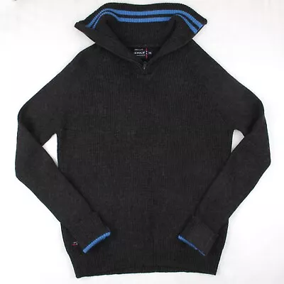 DEVOLD VARDE ZIP NECK Men's Charcoal Black Jumper 100% Wool Pullover 2XL XXL • $82.47