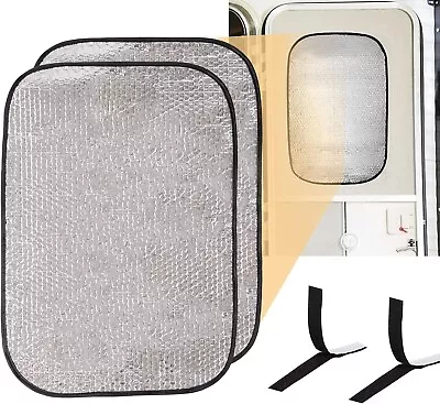 2 Pack RV Door Window Sunshield Cover- 24  X 16  Double-Sided Travel Trailer UV  • $23.30
