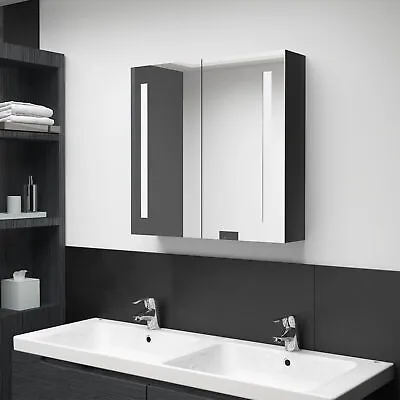 Bathroom Mirror Cabinet Shining Black 62x14x60  Q0B6 • £197.59