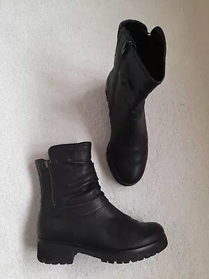 Gabor Black Leather Ankle Boots 4 • £15