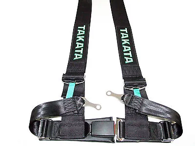 Takata DRIFT III 4 Point Bolt-On 3  Racing Seat Belt Harness (Black) • $369.88