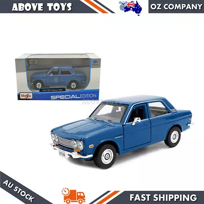 Maisto 1:24 Scale 1971 Datsun 510 Blue Special Edition Diecast Vehicle Model • $55.99