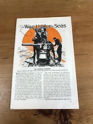 £9.99 • Buy LOWELL THOMAS The War Under The Seas (Popular Mechanics) U-Boats WW1