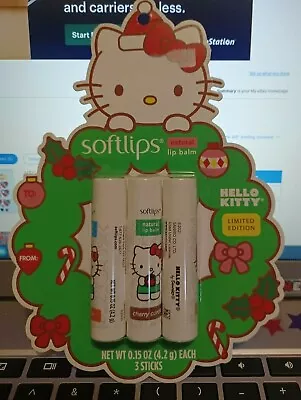Soft Lips Hello Kitty 3 Piece Holiday Lip Balm Limited Edition  • $10
