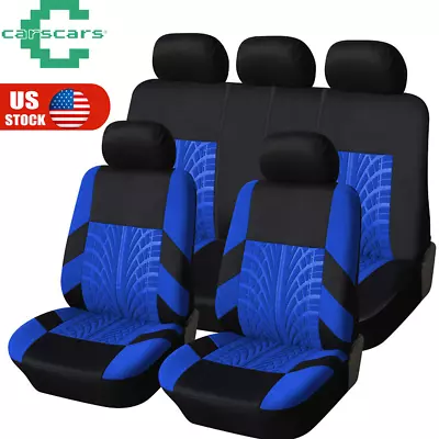 Universal Auto Seat Covers For Car Truck SUV Van Front/Rear Blue Style 4PCS/9PCS • $32.99