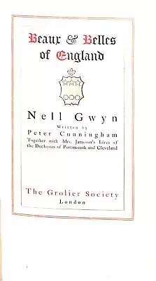 Beaux & Belles Of England. Nell Gwyn. Together With Mrs. Jameson's Lives Of The • £3.61