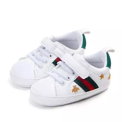 0-12New Born Baby Boy Girl Pram Shoes Toddler Pre Walker Sneakers Trainers • £3.89