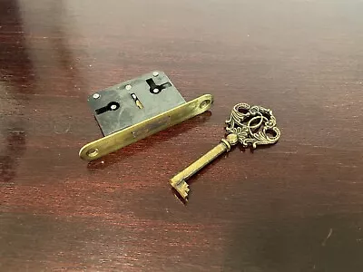 Vintage AYPE Full Mortice Lock For Furniture Cabinet Cupboard With Ornate Key • £15