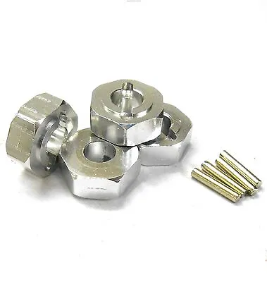 L176S 1/8 Scale Buggy M14 14mm Drive Hex Hub Wheel Adapter Alloy Silver X 4 6mm • £7.52