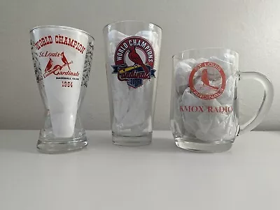 St. Louis Cardinals 1964/2006 World Champions & Vintage KMOX Radio Glassware • $29.99