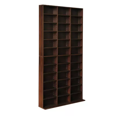 Artiss Bookshelf Display Shelf CD Storage Media Rack Stand Cupboard Book Brown • $132.27