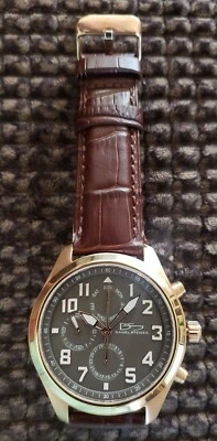 $99.95 • Buy Daniel Steiger Men's Rose Gold Watch Black Chronograph Dial Brown Leather Band