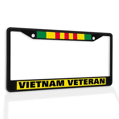 Metal License Plate Frame Vinyl Insert Vietnam Veteran F • $17.99