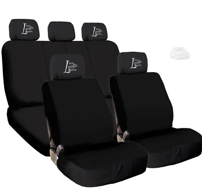 For VW New Car Truck Seat Covers Live Laugh Love Headrest Black Fabric • $38.92