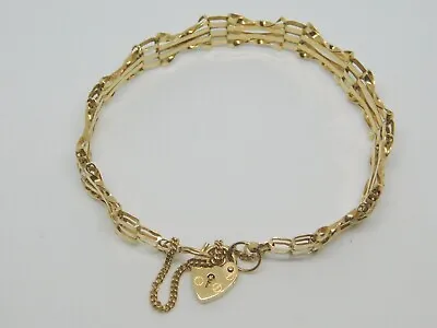 £235 • Buy 9ct Gold 4 Bar Gate Bracelet
