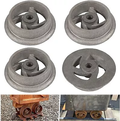 4pcs Mining Ore Car Small Track Mine Cart Wheel Cast Iron 7 1/4 Diameter For LG • $122.19