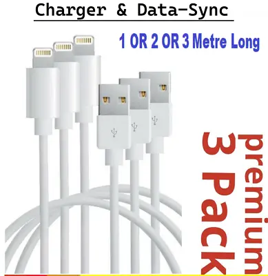 3 X 1M/2M/3M Fast USB Cable Charger Charging For IPhone 7 8 X 11 12 13 Pro Ipad • $12.99