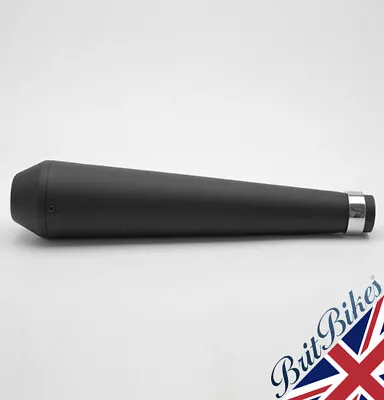 Universal 17  Black Reverse Cone Shorty Megaphone Silencer Cafe Racer Custom • £45.99