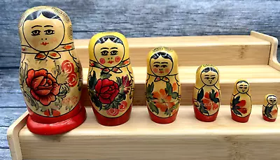 Vintage Hand Painted Mtryoshka Russian Nesting Dolls Made In USSR-Set Of 6-EUC • $25.49