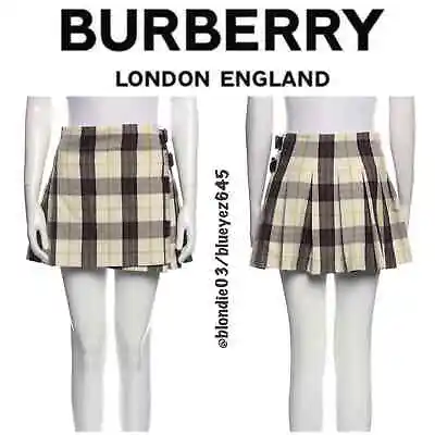 £202.31 • Buy Burberry Nova Check Pleated Kilt Skirt US 4/UK 6