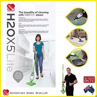 GENUINE✓ Multi Function H2O X5 LITE Steam Mop GREEN Cleaner DANOZ✓ H20 X5 • $162.45