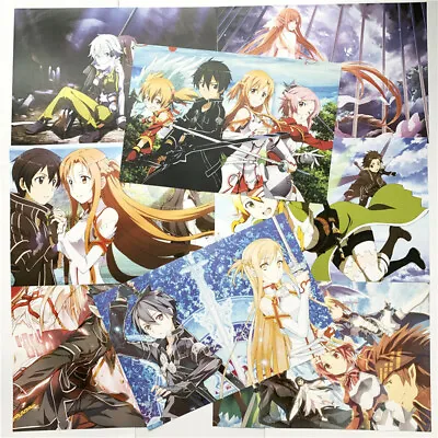 $24.80 • Buy 8pcs Anime Sword Art Online SAO Poster Wall Sticker Room Decoration Fans Gift