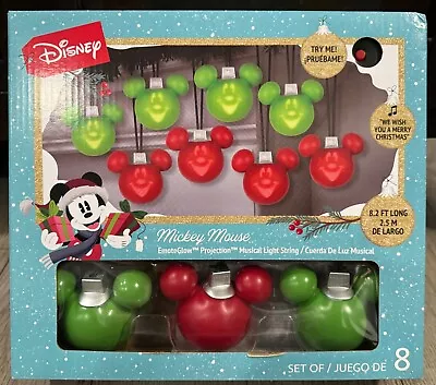 Disney Christmas Mickey Mouse Projection 8 Musical Light String - 8.2 Ft Long • $35