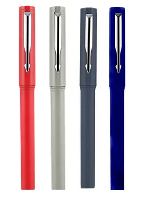 £10.78 • Buy Parker Beta Calligraphy Chrome Trim Fountain Ink Pen - Red Grey Blue