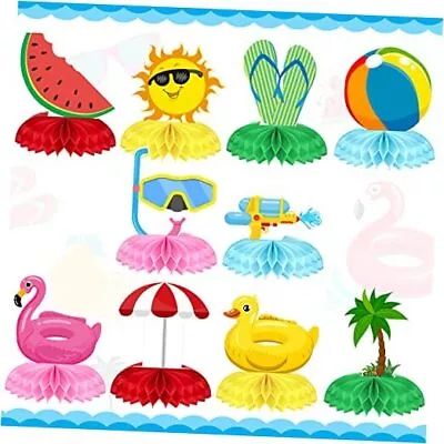 10 Pcs Summer Pool Honeycomb Table Centerpieces Decorations Beach Hawaii Theme  • $19.70