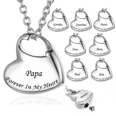 Cremation Ashes Urn Necklace Ashes Heart Pendent Jewellery For Memorial Locket • £5.99