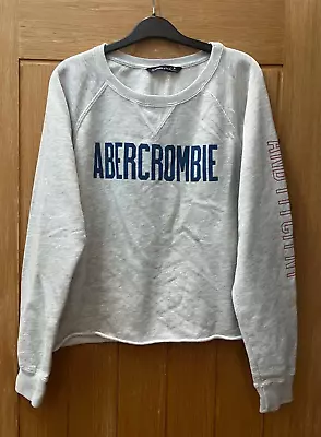 Abercrombie & Fitch Light Marl Grey Sweats Cropped Box Sweater Jumper Top Uk 14 • £0.99