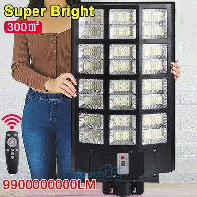 $129.59 • Buy 9900000000LM Commercial Solar Street FloodLight LED Light Dusk To Dawn Road Lamp