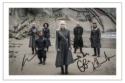 Cast Multi Signed Photo Print Autograph Game Of Thrones • £3.49