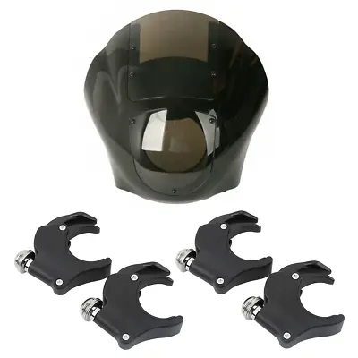 Quarter Head Fairing+Windshield W/49mm Fork Clamp For Harley Dyna Street Fat Bob • $124.99