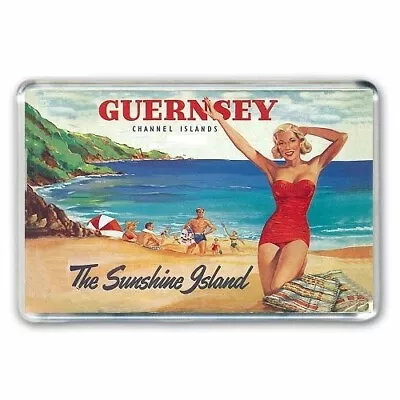£2.50 • Buy Retro -british Railways-guernsey Channel Islands Poster Art Jumbo Fridge Magnet
